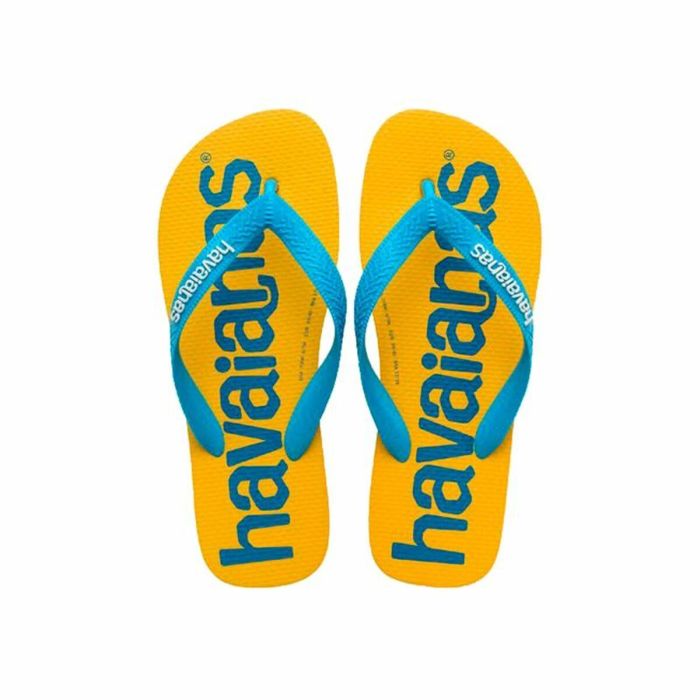 Chanclas para Mujer Havaianas Top Logomania Azul Amarillo 3