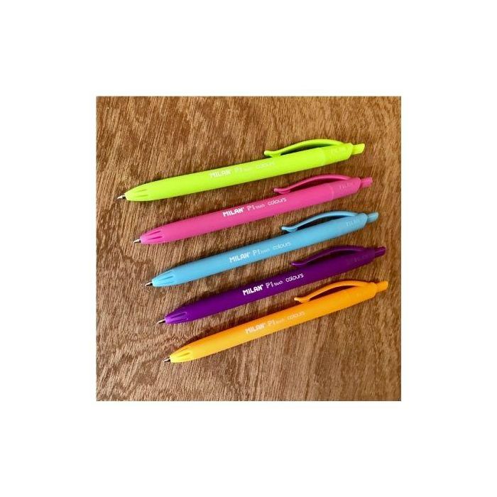 Caja de Bolígrafos de Tinta Retráctil Milan P1 Touch Colours 176552212/  12 unidades/ Verde Lima 3