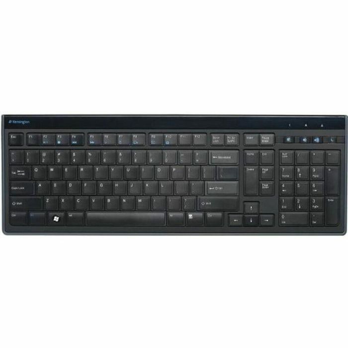 Kensington Teclado Advance Fit USB Ultraplano 19mm Francés Negro Mate, Cable 190cm, Compatible con Windows 8, Teclas Multimedia Plug & Play