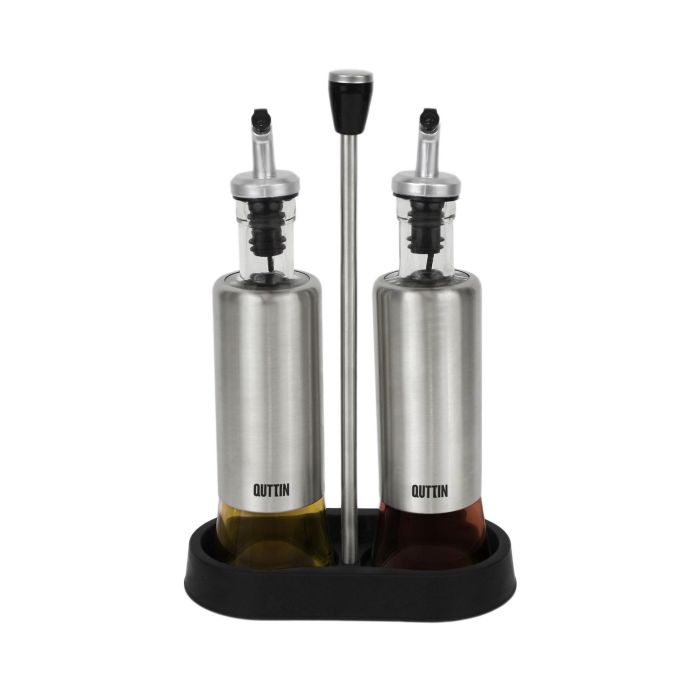 Quttin Set 2 Aceiteras de Acero Inoxidable con Soporte - 9.5 x 27.7 x 17.8 cm (8 Unidades) 8