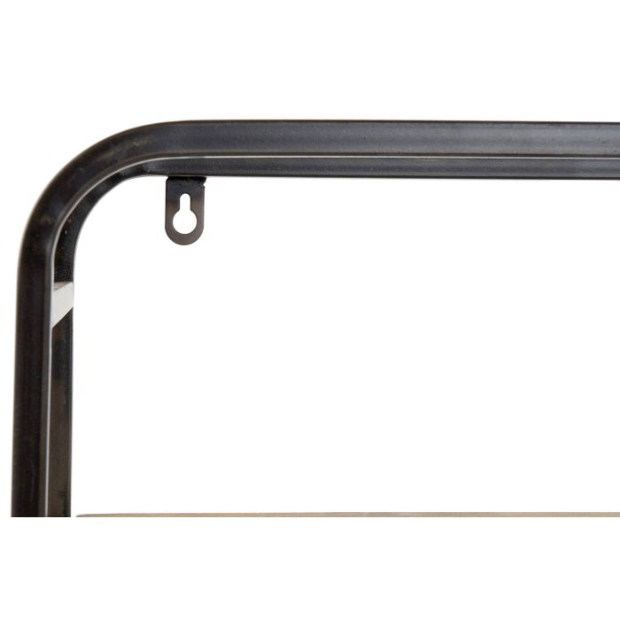 DKD Home Decor Repisa Loft Estantería de Pared con Barra Colgador, Metal y MDF, Marrón Oscuro Negro 71x16x20.5 cm 3