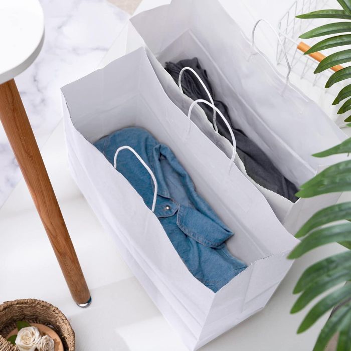 Set de 3 bolsas de papel blanco 32x20x26 cm Algon (24 Unidades) 6 Set de 3 bolsas de papel blanco 32x20x26 cm Algon (24 Unidades) 6