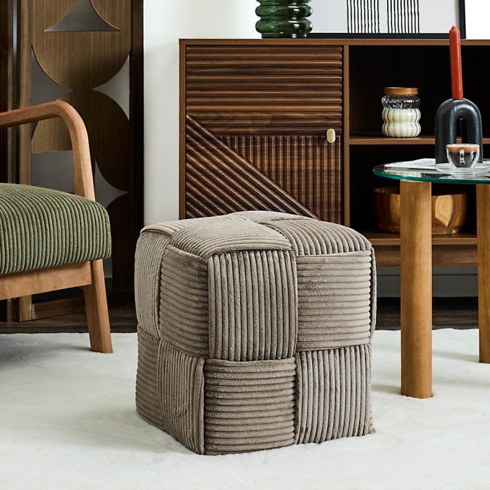 Home Deco Factory Puf Trenzado Scott Taupe Colección Cocooning 1 Home Deco Factory Puf Trenzado Scott Taupe Colección Cocooning 1