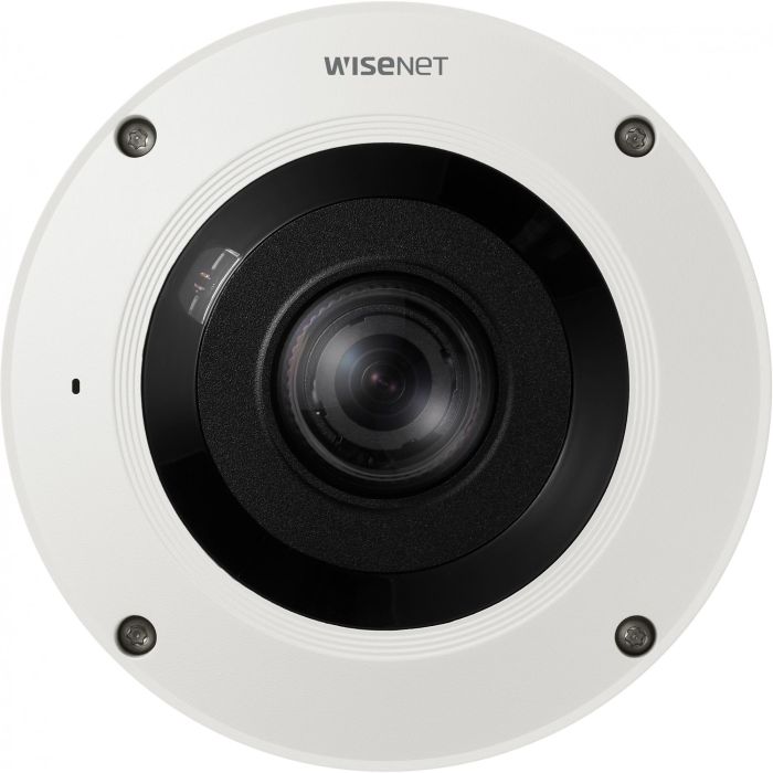 Hanwha Cámara IP Domo Fisheye Wisenet X 12MP 4K Antivandálica IK10 IP66 PoE Lente Fijo 1.08mm IR 10m con IA y WDR 1