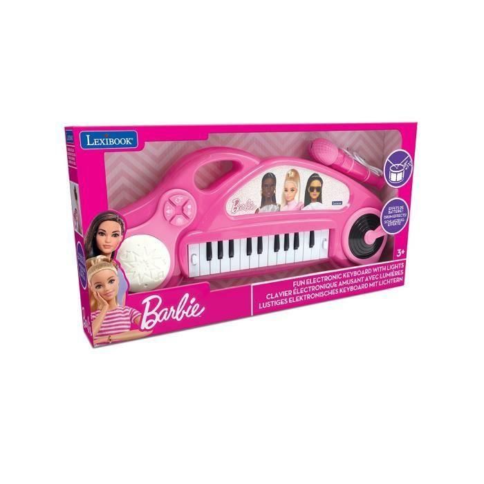 Barbie Piano Electrónico Infantil con Efectos de Luz y Micrófono 5