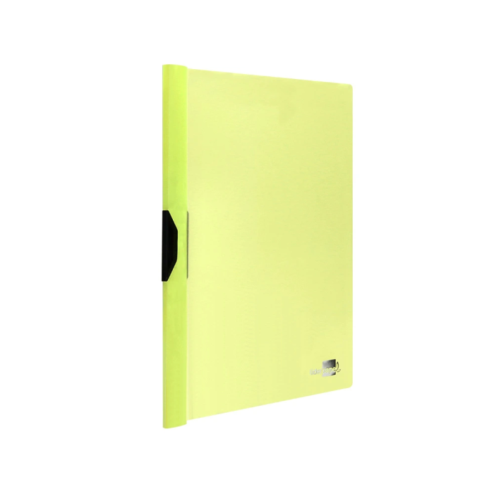Liderpapel Dossier Pinza Lateral Polipropileno DIN A4 Amarillo Fluor Opaco 30 Hojas Pinza Deslizante 3