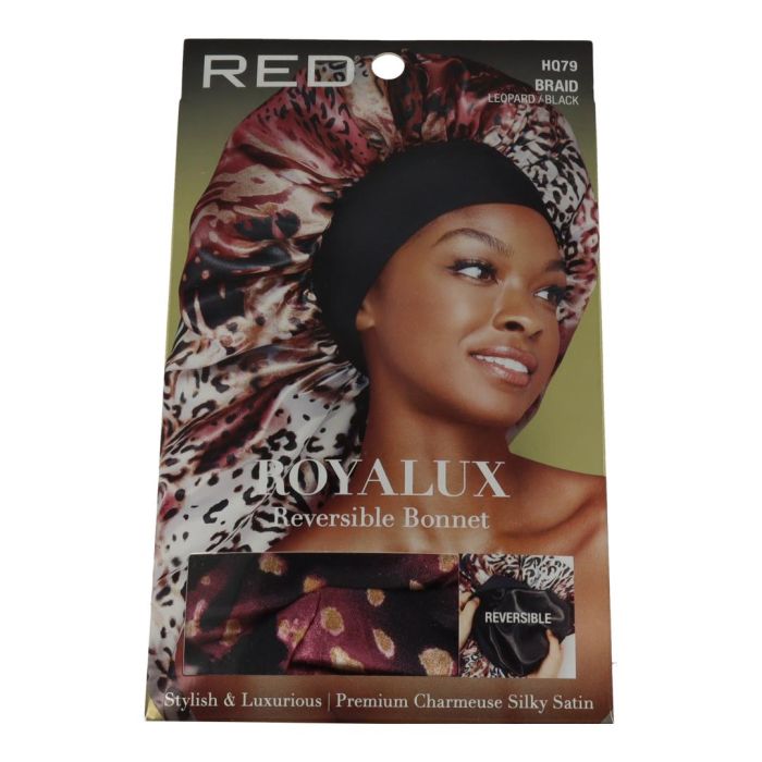 Red Kiss Gorro de Satén Reversible Royallux para Trenzas y Cabello Largo, Doble Capa, Anti-Frizz