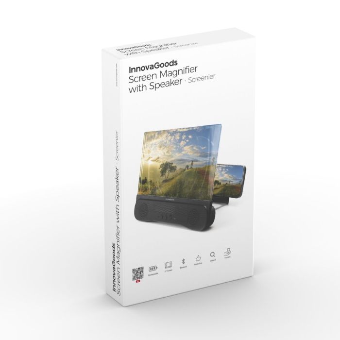 Amplificador de Pantalla para Móviles con Altavoz Recargable Screenier InnovaGoods 1