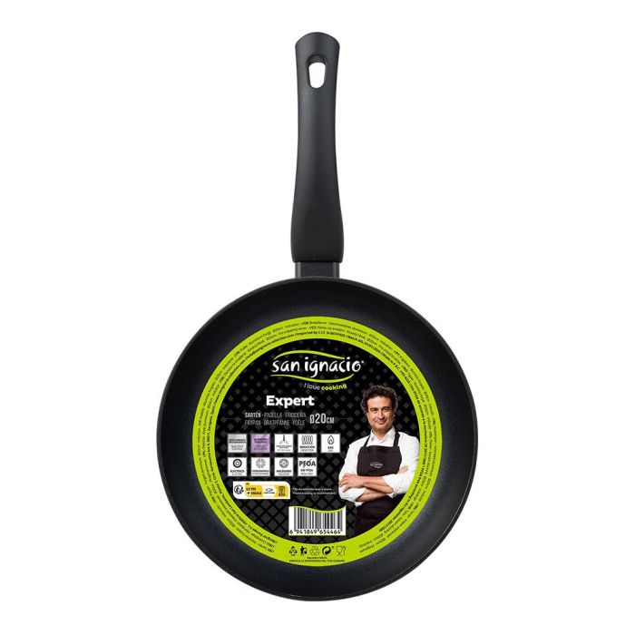 San Ignacio Sartén de Aluminio Forjado Ø20 cm, Antiadherente, Inducción, Negro, Sin PFOA ni BPA 4