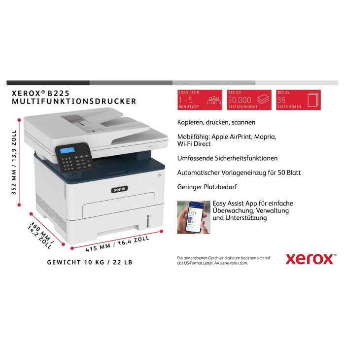 XEROX Multifuncion Laser Monocromo B225V_DNI/B225V_DNI 5