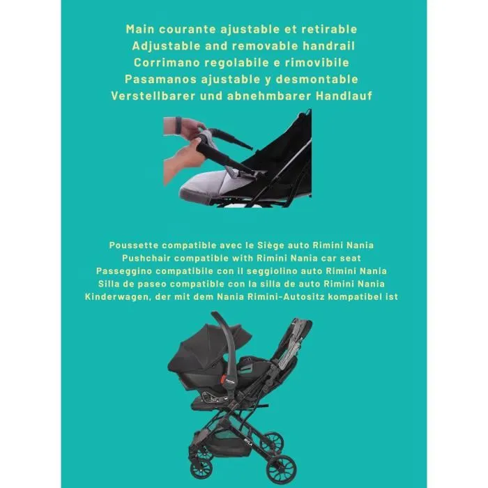 Nania NAN3760425910120 Cochecito compacto MYLA 4 ruedas Negro 5 Nania NAN3760425910120 Cochecito compacto MYLA 4 ruedas Negro 5