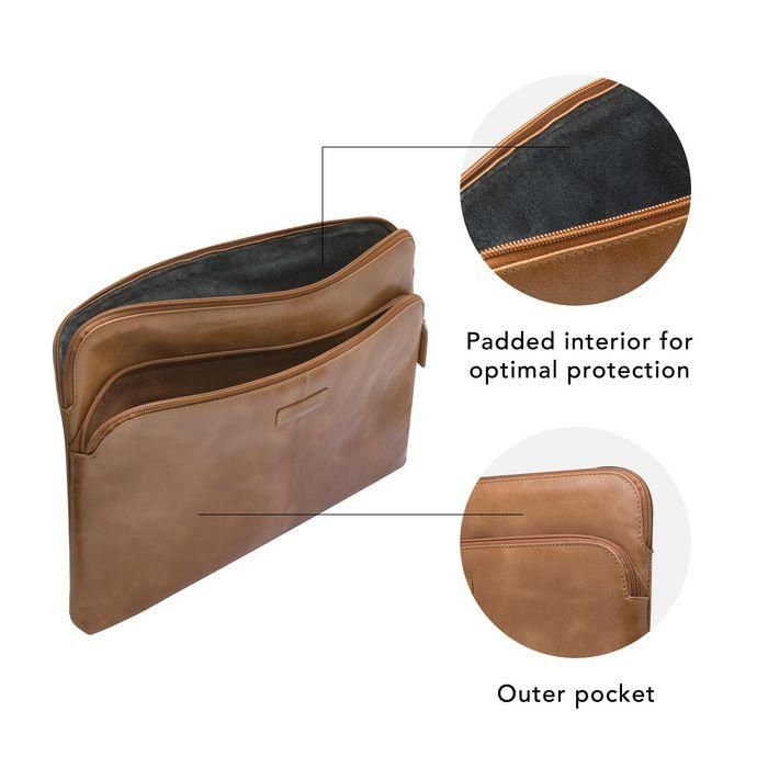 dbramante1928 Skagen Pro+ Funda Ordenador Portátil para MacBook Pro 14" / PC hasta 14" de Piel Color Tan 6