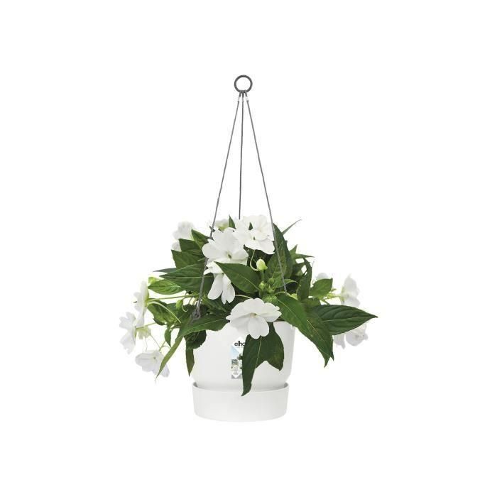 Maceta colgante ELHO Greenville 24 - Exterior - Ø 23.9 x H 20.3 cm - Blanco 2 Maceta colgante ELHO Greenville 24 - Exterior - Ø 23.9 x H 20.3 cm - Blanco 2