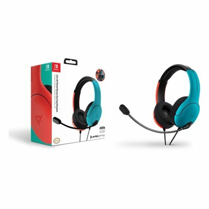 PDP LVL40 Auricular gaming con micrófono flexible y cancelación de ruido, altavoces 40mm, ligero y cómodo para Nintendo Switch azul/rojo 2 PDP LVL40 Auricular gaming con micrófono flexible y cancelación de ruido, altavoces 40mm, ligero y cómodo para Nintendo Switch azul/rojo 2