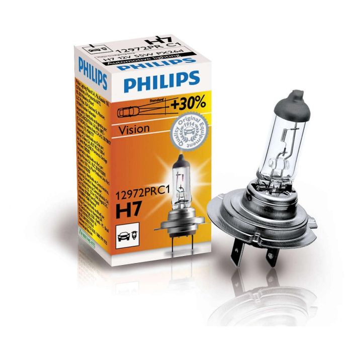 Philips H7 Vision 12 V55 W Px26D C1 MTECPH 12972PRC1 Philips H7 Vision 12 V55 W Px26D C1 MTECPH 12972PRC1