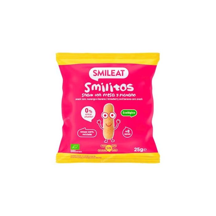Smileat Smilitos Gusanitos de Fresa-Plátano 25g Ecológicos