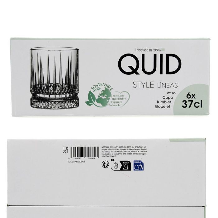 Vaso Bajo Vidrio Style Quid 37 cL (6 Unidades) 5