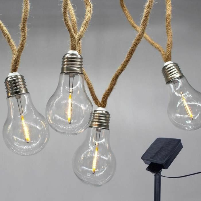 Lumisky LUM3760093543361 Guirnalda luz solar FANTASY CORD SOLAR 7,50 m 10 bombillas transparentes LED blanco cálido 2