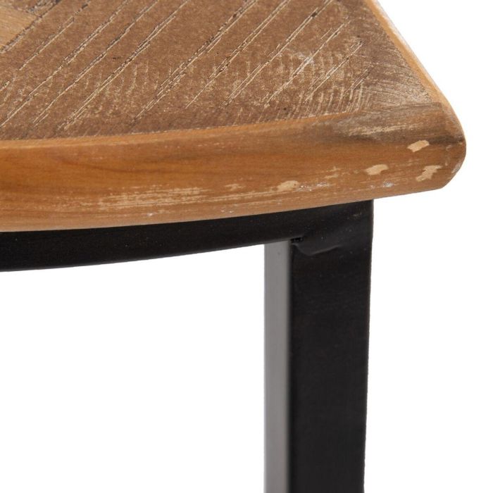 Mesa auxiliar Marrón Negro Metal Hierro Madera MDF 62,5 x 62,5 x 73 cm 62,5 x 31 x 73 cm (2 Unidades) 6