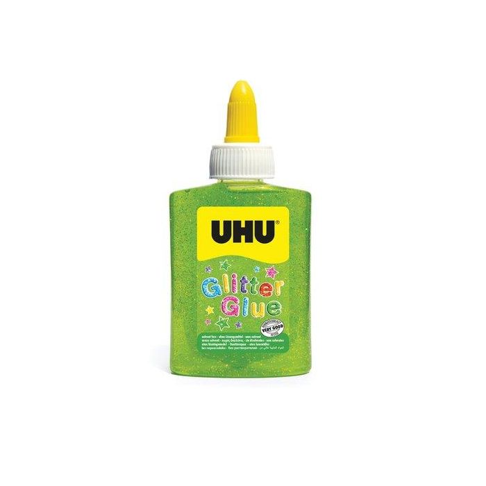 Cola Glitter Glue Uhu Bote De 88Ml Verde 6 unidades
