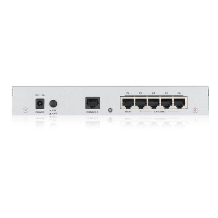 Zyxel Firewall USG FLEX 100 | USGFLEX100-EU0111F | 900Mbit/s Firewall, 270Mbit/s VPN, 4 LAN/DMZ Ports, 1 WAN, 1 SFP, 1 USB 2