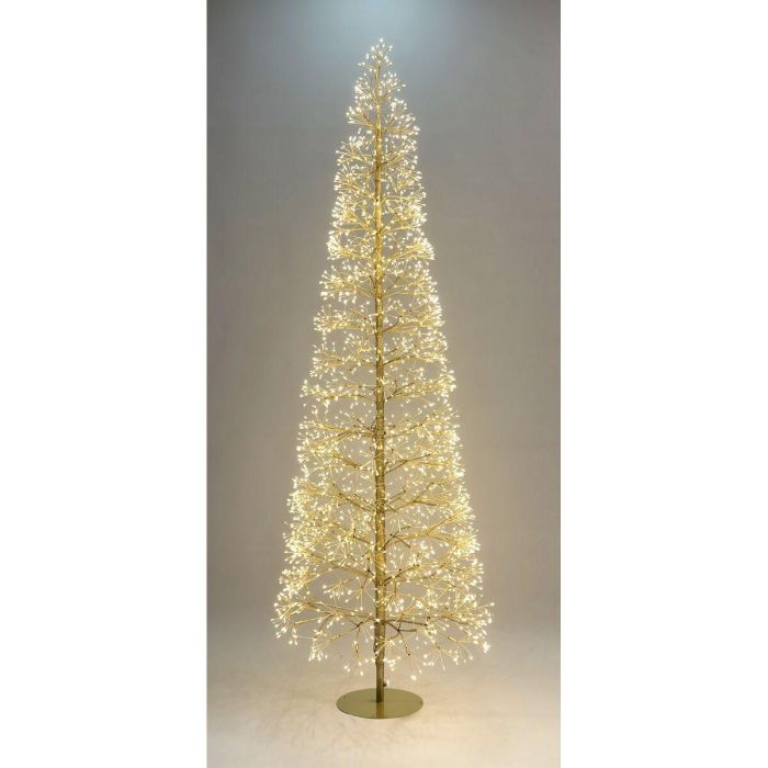 DKD Home Decor Árbol de Navidad Moderno con Luces LED Integradas Cálidas, Diseño Elegante Dorado Metálico, Para Decoración del Hogar, 180 cm Alto 0 DKD Home Decor Árbol de Navidad Moderno con Luces LED Integradas Cálidas, Diseño Elegante Dorado Metálico, Para Decoración del Hogar, 180 cm Alto 0
