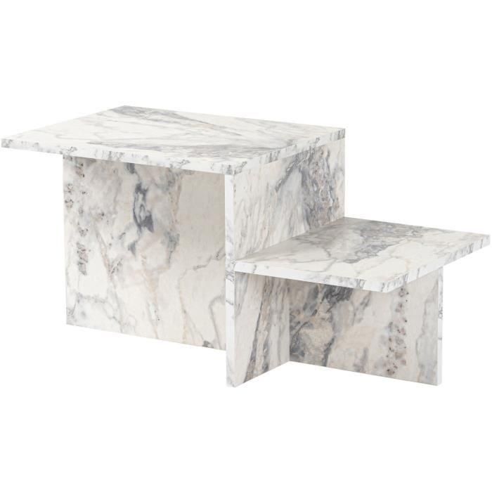 Mesa de centro HARMONY CAL1730423362297 Rectangular Efecto mármol fresia - 80 x 40 x 40 cm 0 Mesa de centro HARMONY CAL1730423362297 Rectangular Efecto mármol fresia - 80 x 40 x 40 cm 0