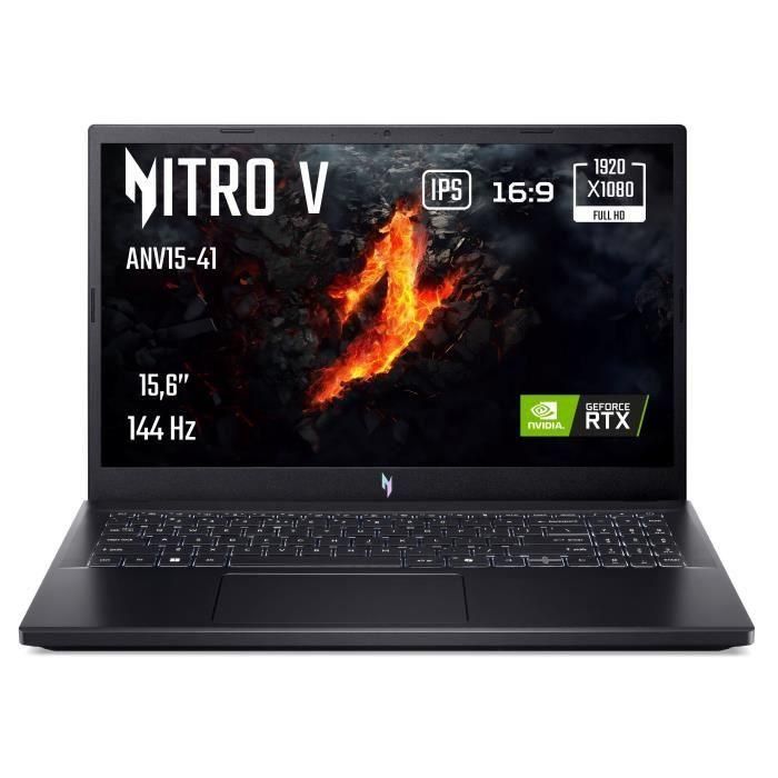 PC portátil para juegos -ACER -Nitro V 15 ANV15-41-R85W -15.6 FHD 144Hz IPS -Ryzen 5 7535HS -RAM 16GB -512GB SSD -RTX 4050 -Sin windows