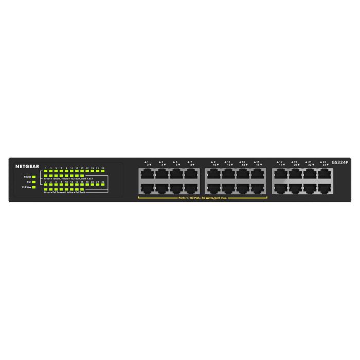 NETGEAR GS324P-100EUS Switch 24 Puertos Gigabit Ethernet PoE+ Montaje en Rack 1U No Administrado 3
