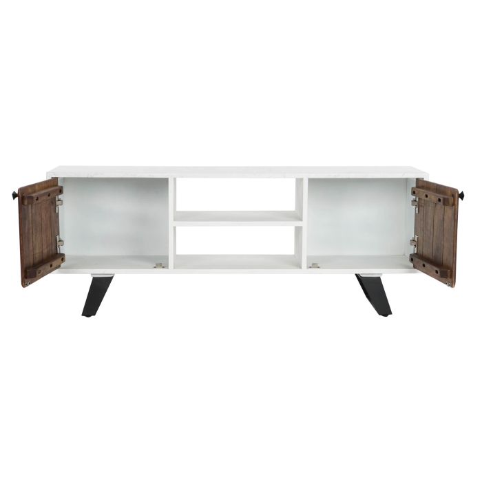 Mueble de TV DKD Home Decor Blanco 135 x 35 x 40 cm Metal Madera de mango 3