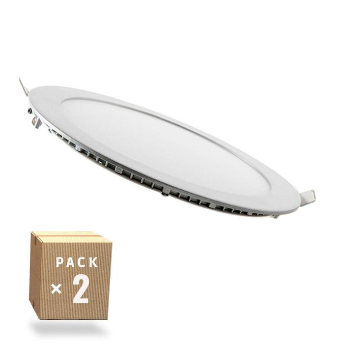 Pack 2 Paneles LED 20W 2000Lm 6000K Circular 40.000H PE-1011P2-CW