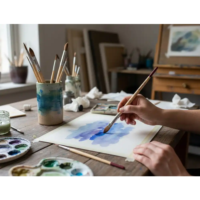 Liderpapel Set de 5 Pinceles Acuarela Pelo de Pony Virola Cromada Certificado FSC 5