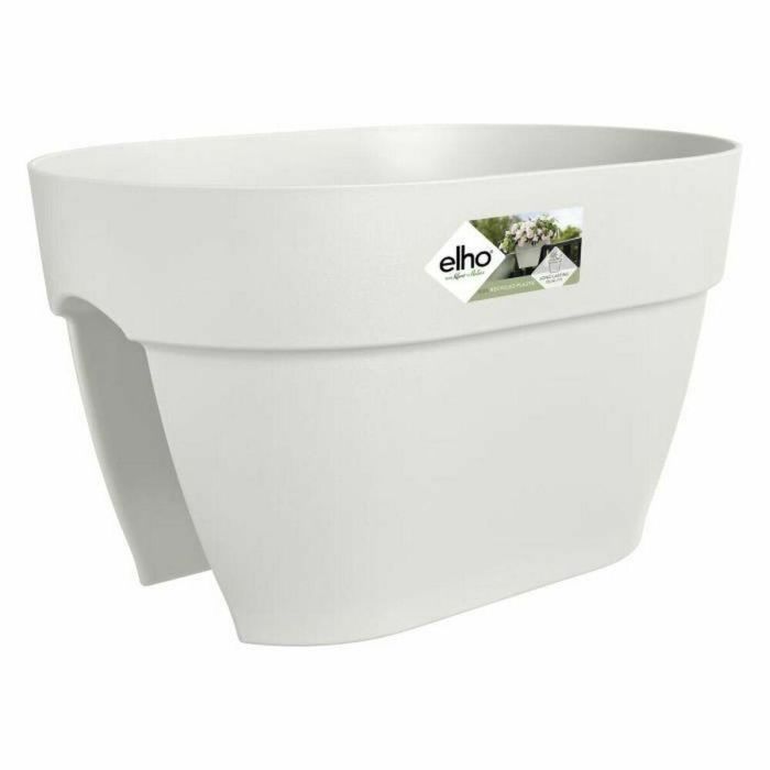 Elho Maceta Vibia Campana Flower Bridge 40, Blanco Seda, para Balcón Exterior L 26 x An 39 x Al 22 cm