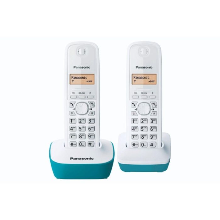 Panasonic KX-TG1612FRC Teléfono Inalámbrico Duo, sin Contestador, Pantalla Retroiluminada, Directorio 50 Nombres, Compatible ADSL Box, Blanco Azul 2