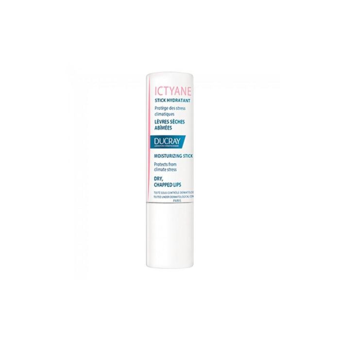 Ducray ICTYANE Stick Labial Bálsamo Hidratante y Protector 3g. Tratamiento Reparador para Labios Secos y Dañados con Nutrición Profunda.