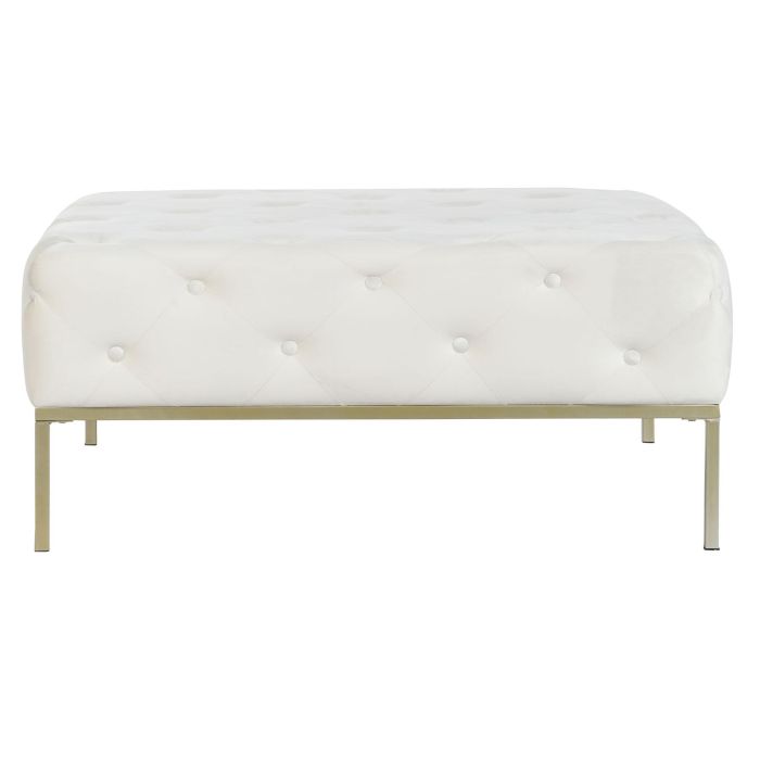 Banqueta DKD Home Decor Blanco Dorado Metal 100 x 100 x 45 cm 5