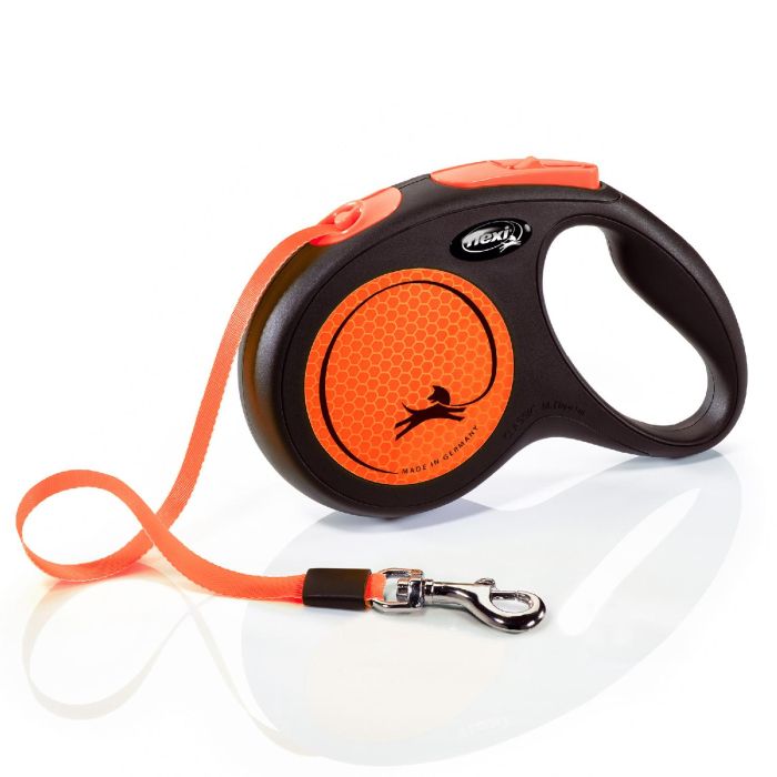 Correa Flexi New Neon M Cinta 5M Naranja Neón 1 Correa Flexi New Neon M Cinta 5M Naranja Neón 1