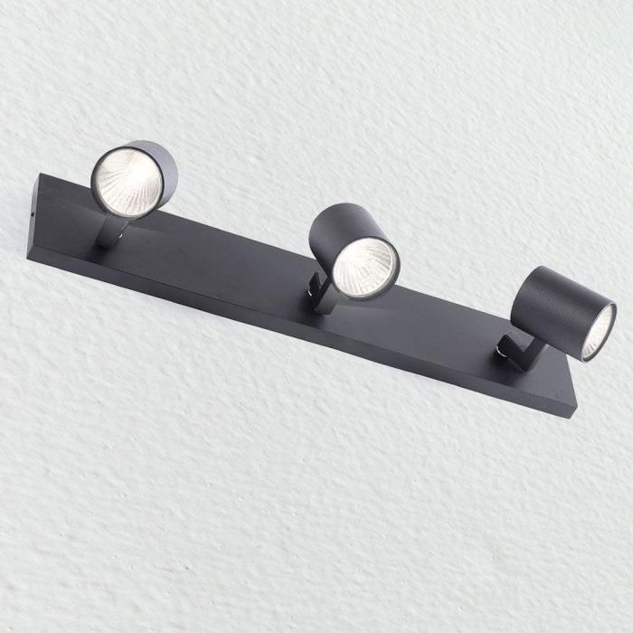 Lumiastra LUM-P3GU10-B Aplique de Pared Orientable de Aluminio para Interior 3xGU10 3