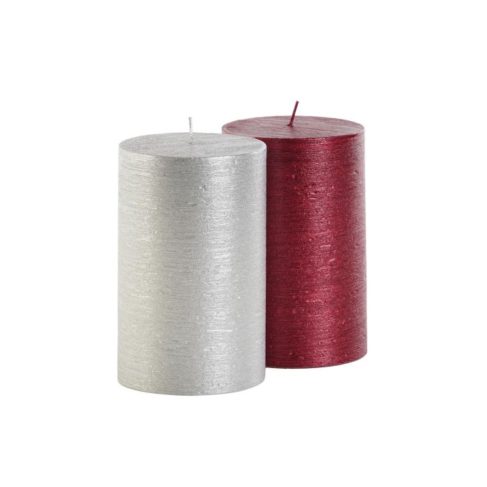 DKD Home Decor Vela de Navidad Tradicional de Cera Rojo Plateado, 100h duración, 8x14x8 cm, Pack de 6 Unidades 1 DKD Home Decor Vela de Navidad Tradicional de Cera Rojo Plateado, 100h duración, 8x14x8 cm, Pack de 6 Unidades 1