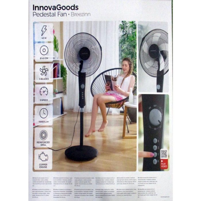 Ventilador de Pie InnovaGoods Breezinn Negro 45 W 1 Ventilador de Pie InnovaGoods Breezinn Negro 45 W 1