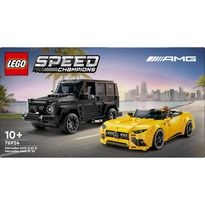 LEGO 76924 Speed Champions Mercedes-AMG G 63 y SL 63 - Pack Doble Coches de Juguete Construible Negro y Amarillo 12