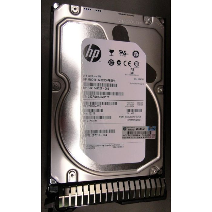 Hewlett Packard Enterprise 2TB hot-plug dual-port SAS hard disk drive - 7,200 RPM, 6Gb/sec transfer rate, 3.5-inch large form factor (LFF), Midline, SmartDrive Carrier (SC) - Not for use in MSA products 1 Hewlett Packard Enterprise 2TB hot-plug dual-port SAS hard disk drive - 7,200 RPM, 6Gb/sec transfer rate, 3.5-inch large form factor (LFF), Midline, SmartDrive Carrier (SC) - Not for use in MSA products 1