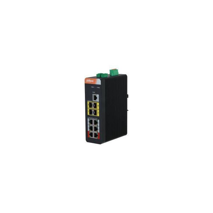 Dahua Switch PoE 6 puertos + 4 puertos ópticos Gigabit industrial gestionable. Temperatura -40ºC a +75ºC Dahua Switch PoE 6 puertos + 4 puertos ópticos Gigabit industrial gestionable. Temperatura -40ºC a +75ºC