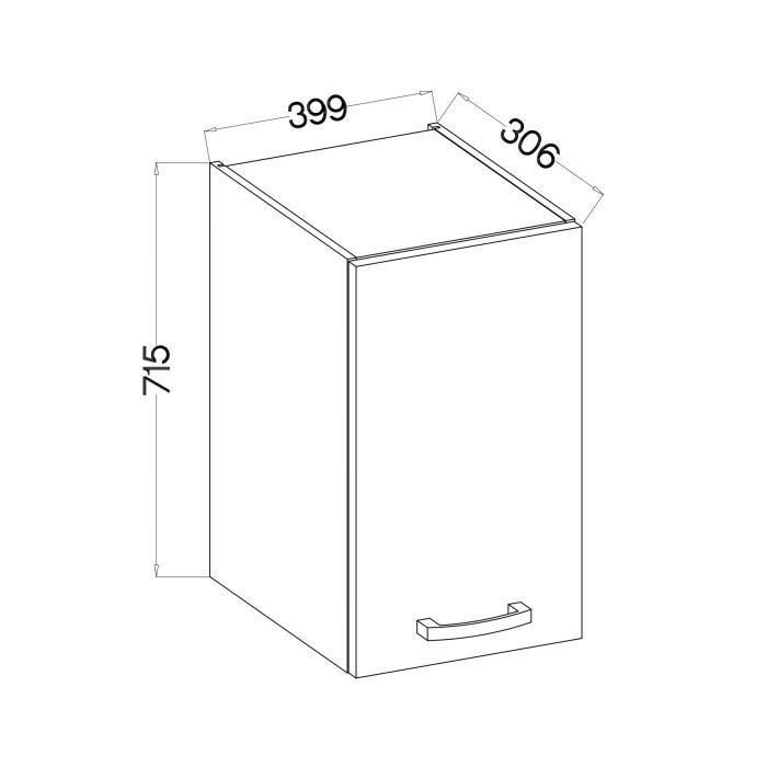 Mueble alto con 1 puerta batiente - Decoración roble Sonoma - An. 40 x Pr. 31,6 x 72 cm - LASSEN 2