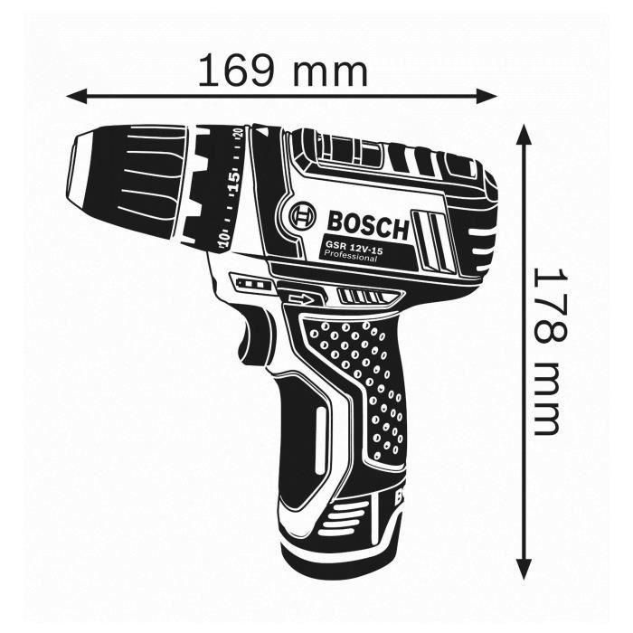 GSR 12V-15 Taladro de destornillador solo Bosch Cardboard profesional 0601868101 2 GSR 12V-15 Taladro de destornillador solo Bosch Cardboard profesional 0601868101 2