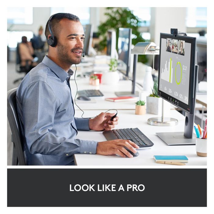 Logitech 960-001252 Cámara Web Full HD 1920 x 1080 Pixeles USB Negro