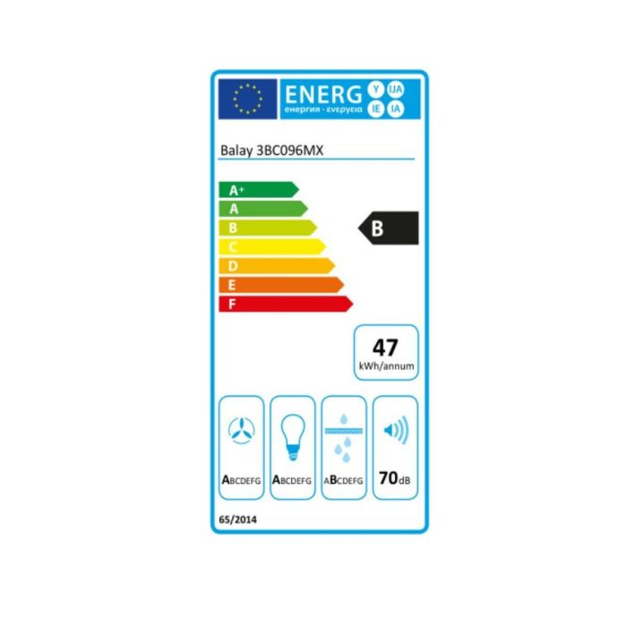 Campana Convencional Balay 3BC096MX 90 cm 590 m3/h 70 dB 220W Acero 1 Campana Convencional Balay 3BC096MX 90 cm 590 m3/h 70 dB 220W Acero 1