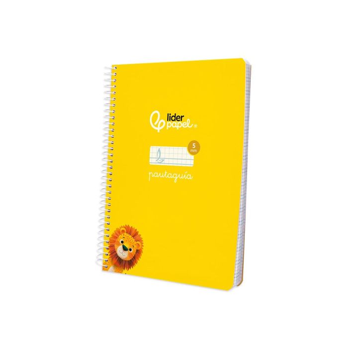 Cuaderno Espiral Liderpapel Din A5 Pautaguia Tapa Blanda 40H 75 gr Cuadro Pautado 5 mm Color Amarillo 5 unidades 3