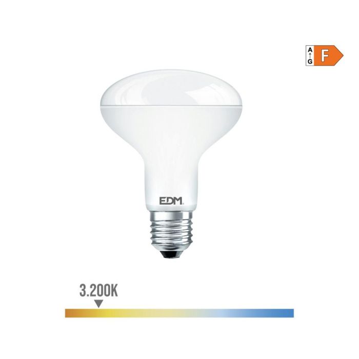 Edm Bombilla reflectora LED R80 E27 10W 932LM 3200K Luz cálida Ø8x11cm