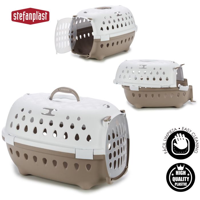 Transportin Plastico Chic Beige Stefanplast 50X34CM (6 Unidades) 3 Transportin Plastico Chic Beige Stefanplast 50X34CM (6 Unidades) 3